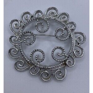 Vintage Sarah Coventry Silvery Mist 1971 Pin Brooch MCM Night Out Fashion